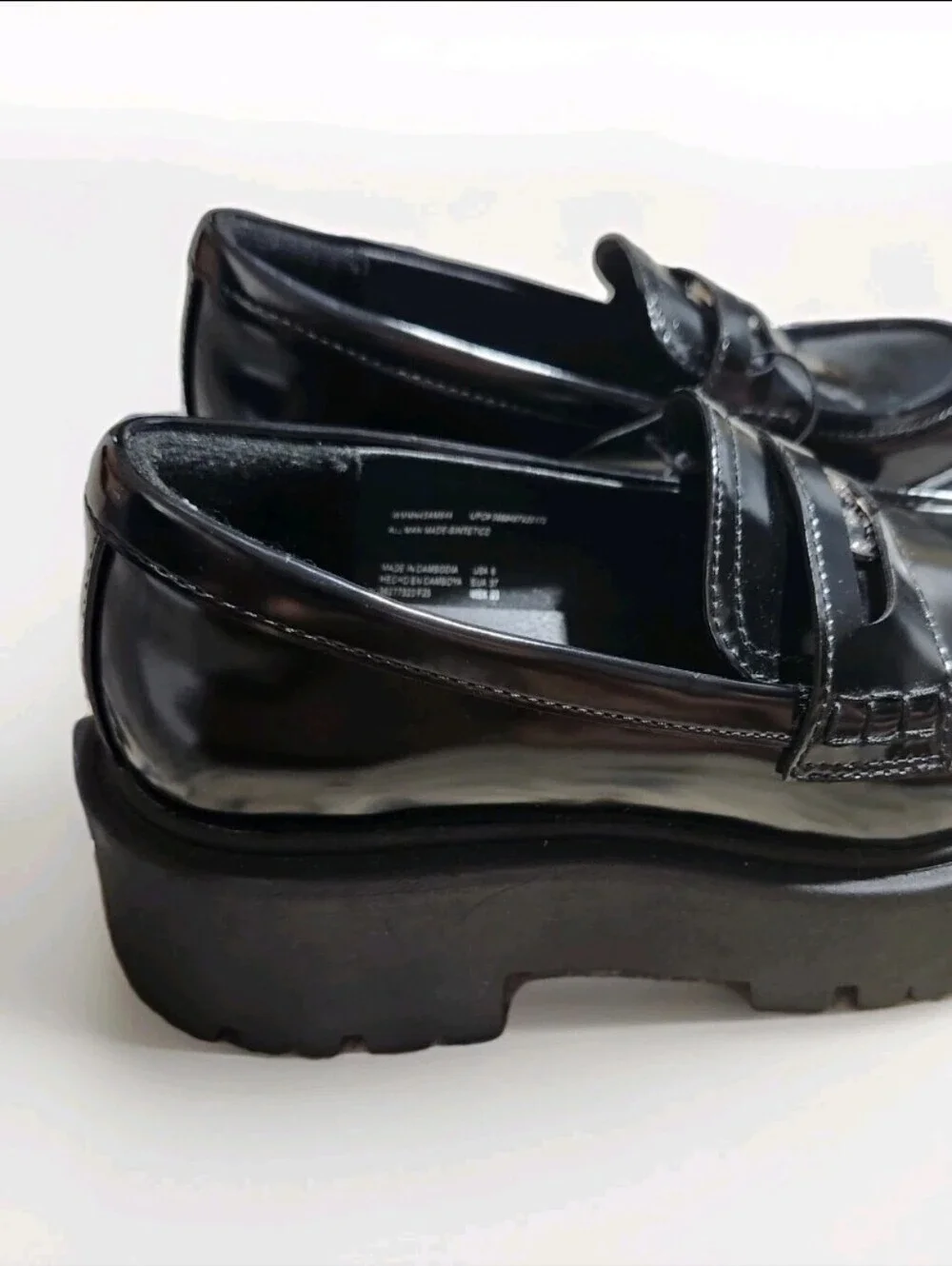Madden NYC Platform Lug Penny Loafers Womens 6 Black Slip On Shoes Punk Grunge